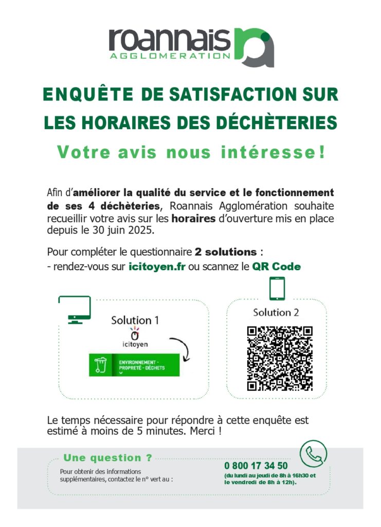 ENQUÊTE DE SATISFACTION DÉCHÈTERIES